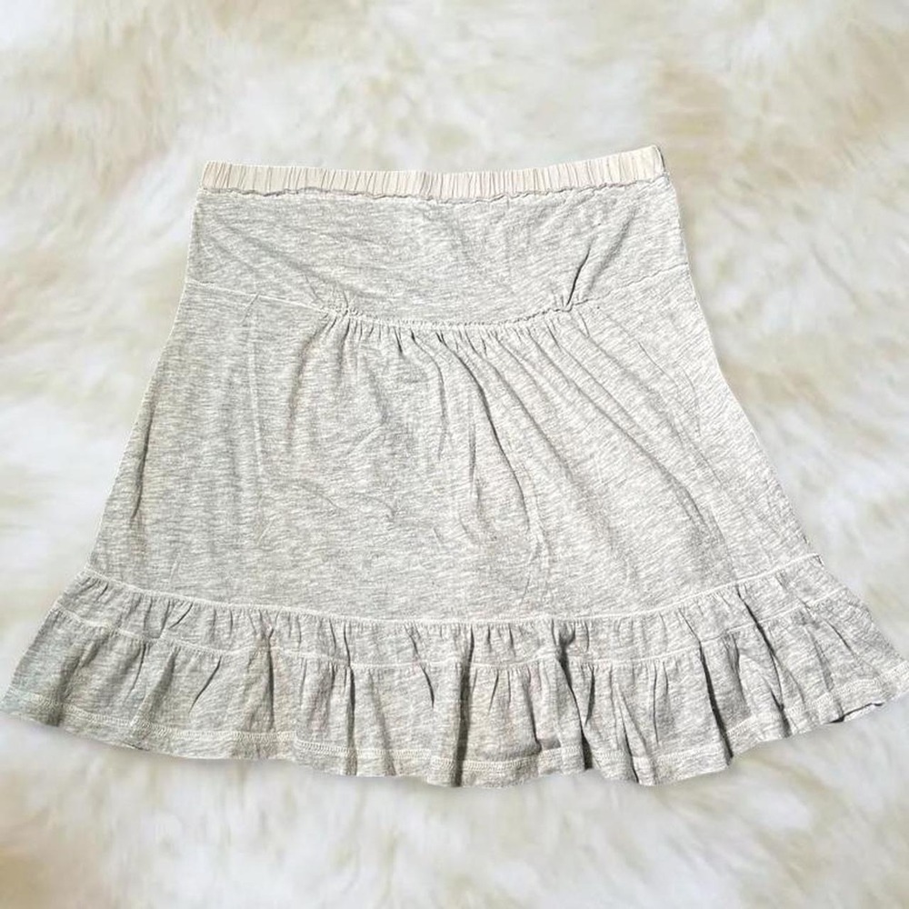 Abercrombie & Fitch Y2K Gray Ruffle Tiered Low Rise Mini Skirt Womens Medium